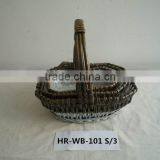 Hot Sell 3 Set Willow Storage Basket With Liner thumbnail-1