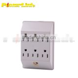 H60028 6 Outlet Power Way Electric Grounded Wall AC Tap Adapter 3 Prong UL Listed