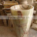 Morden Luxury BACKLIT ONYX PEDESTALS SINKS thumbnail-2