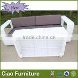 A- Rattan Furniture Patio White Sofa Set thumbnail-5