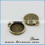 Jewelry Cabochons Finding Beads ,Antique Style Metal Setting,Cameo Setting Charm Pendant thumbnail-1