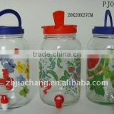 big glass juice jars with tap PJ09