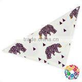 Size 44*32cm 100% Cotton Soft Purple Bear Baby Bandana Bibs thumbnail-1
