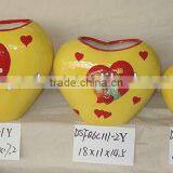 Heart Shape Ceramic Flower Pot for Valentine thumbnail-1
