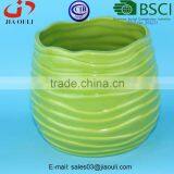 BSCI Audit Factory Decorative Colourful Ceramic Wavy Surface Design Planter, Glazed Ceramic Flower Pot thumbnail-2