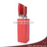 High Quality Double Steel Kitchen Knife Set With Color Wooden Handle thumbnail-4