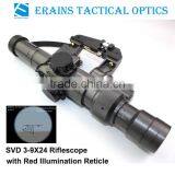 Military Standard Riflescope With SVD 3-9x24 Red Illuminated Reticle Rifle Scope thumbnail-1