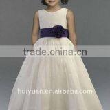 2011 White Organza And Purple Sash Children Party Dresses thumbnail-1
