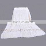CX-D-95 European Fashion White Knitted Real Rex Rabbit Fur Blanket Area Rug For Living Room thumbnail-5