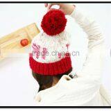Lovely Kids & Adult Knitted Christmas Hats With Earflat & Ball thumbnail-1