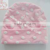 Wholesale hot sale baby girls polka dot cotton hat,light pink cotton baby caps