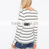 Maternity Pregnancy Woman Clothing With Long Sleeve Stripe Shirt thumbnail-3