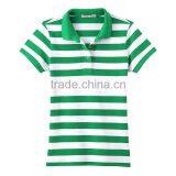 Bulk Yarn Dyed Strip Women Brand Latest Design Two Color Polo Shirt thumbnail-4