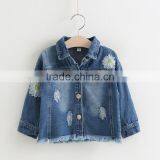 S66108A 2017 Spring Autumn Baby Girls Flower Denim Coat thumbnail-2