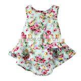 SHIJ 2017 Summer Floral Ruffles Girl's Dress Cotton Kids Clothes thumbnail-2