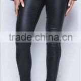EY0172P Autumn Fashion Casual Long Pencil Pant Trousers High Waist PU Leather Women Pants thumbnail-1