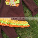 2T-7 New Baby Girls Thanks Giving Pant Outfits Turkey Boutique Outfits Matching Hair Bows and Chunky Necklace Set thumbnail-6