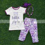2016 Free Delivery Children Girl Summer Clothing Small Purple Arrow Fold Long Pants With Accessories thumbnail-1