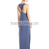Women's Twisted Back Tank Cotton/Spandex Long Maxi Dress thumbnail-3