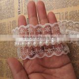 Sewing Accessories White 45mm Pearl Trim Bridal Beaded Rhinestone Lace