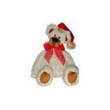 Sell Beige Long Neck Bear With Christmas Hat thumbnail-1