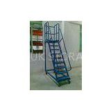 steel high climbing ladder customized Movable 1m - 2m  for  Supermarket