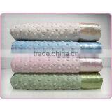 100% Polyester Satin Baby Blanket With Applique Embroidery thumbnail-1