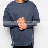 Wholesale Custom Men's Plain Crewneck Zipper Oversized Sweatshirts/Sweatclothing thumbnail-2