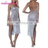 No Moq New Design Sexy Summer Maxi Long Sequins Beach Dress Women Wholesale