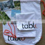 Cheap Cotton Solid Color Bunch of Pocket Custom Recycle Draw String Bag Advertised Shopping Bag Gift Bag thumbnail-2