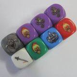 Wholease Heat Printing 16mm Round Corner Plastic Acrylic Dice/board Game Dice thumbnail-5