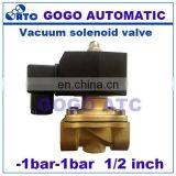 GOGO AC220V 24V DC 12V DC 2 Way Brass Solenoid Valve Vacuum -1bar-1bar 1/2 Inch Normally Close Vacuum Pump Solenoid Valve thumbnail-3