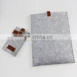 Leather Decoration Felt Tablet Sleeve Protective Pouch Bag Set With Cell Phone Storage Bags thumbnail-3