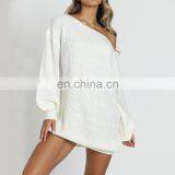 LAITE D2130 Women Casual Dresses Ladies Bishop Sleeve Knitted Dress Sweater Dresses Women Clothing thumbnail-3