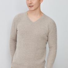 100% Cashmere Men′s V-Neck Pullover Sweater