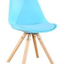 Modern Dining Room Chair Leather Cushion PP Plastic PU Dining Chair With Wood Leg for Sale thumbnail-5