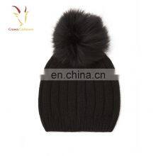 Crochet Kids Hats Wholesale Baby Beanie Hat With Fur Boll thumbnail-3
