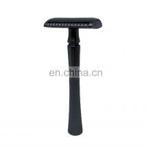 Eco-friendly Metal Barber Stainless Steel Green Double Edge Blade Reusable Safety Razor Shaving Set Stand thumbnail-3