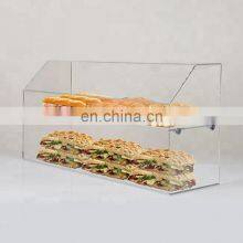 Bakery Store 2 Levels Pizza Sandwich Shelf Cases Acrylic Cupcake Display Cabinet