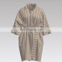 Best Selling Factory Direct Supply Linen Rayon Fabric Yarn Dyed Stripes For Garments thumbnail-5