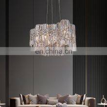 HUAYI Modern Pendant Ceiling Lamps Crystal Chandelier Lights Hanging Light Fixture for Living Room thumbnail-2