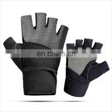 Hot Selling Silicone Anti-slip Manly Fitness Weight Lifting Gym Gloves With Wrist Wraps thumbnail-2