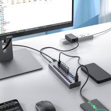 13 Port 5Gbps Rate 60W Powered USB 3.0 Hub (ABS) thumbnail-2
