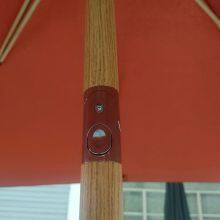 2025 Season New Arrive 2.1*2.1M Heavy Duty Aluminum Outdoor Umbrella Hand Push Parasol Waterproof Frame With Wooden Looking thumbnail-2