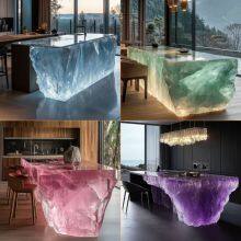 Crystal Luminous Island, Transparent Bar, Internet Celebrity, Popular Drainage Table, Integrated Acrylic, Light Luxury, Luminous Stone Table, Tea Table, Bar, High-end Sense thumbnail-2