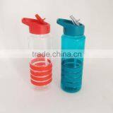 Plastic Sports Drinking Water Bottles With Silicone Ring thumbnail-4