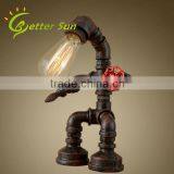 A Robot Decoration Table Lamp Retro Water Pipe Lamp Table for Shop                        
                                                Quality Choice