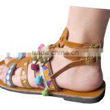 Designer Pure Leather Sandals Indian Handmade Flat Shoes Beautiful Casual Slippers thumbnail-4