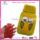 Small hand warmers with owl embroidered knitted cover