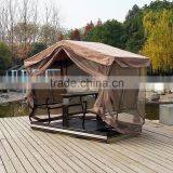 Simple Modern Sun Room Four-Bit Garden Wrought Iron Gazebo Dynamic Outdoor Gazebo Swing Quality Choice thumbnail-6